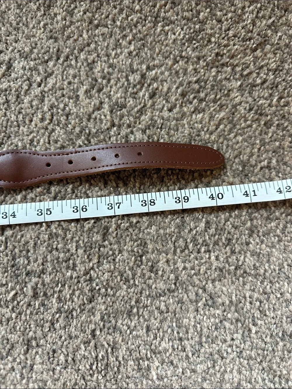 Men's Light Gray Woven Belt with Brown Leather Trim